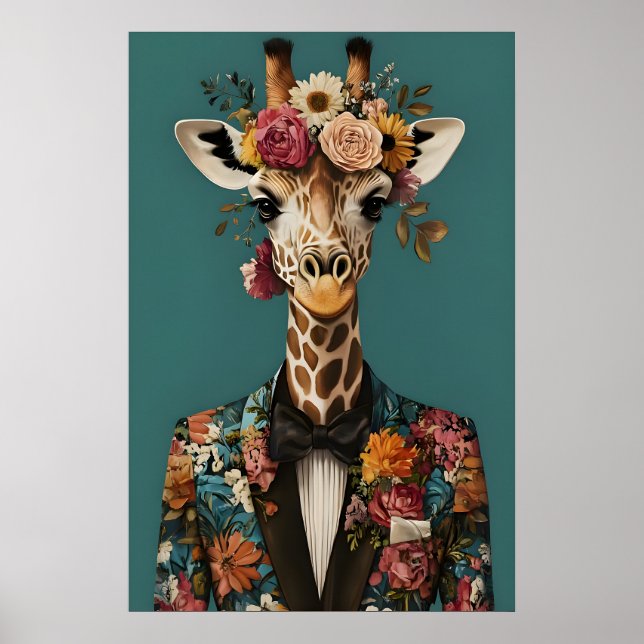 Poster de Girafa de Terno, Retrato de Girafa, Gira (Frente)