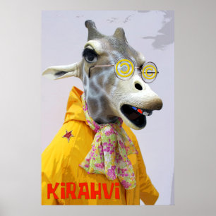Poster de girafa divertida!