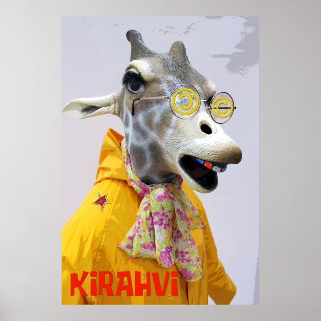 Poster de girafa divertida! (Frente)