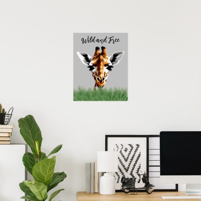 Poster de Girafa Selvagem E Livre (Escritório em casa)
