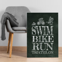 Poster de giz de natação Triathlon Run