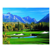 Poster de Golfe com Imagem de Montanha Verde do Cé