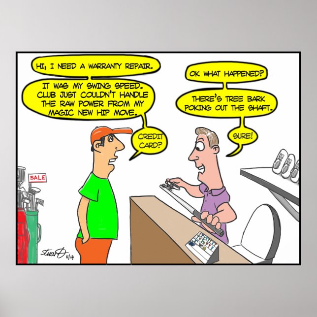 Poster de golfe engraçado (Frente)