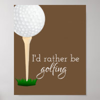 poster de golfe para golfistas bronzeados e branco
