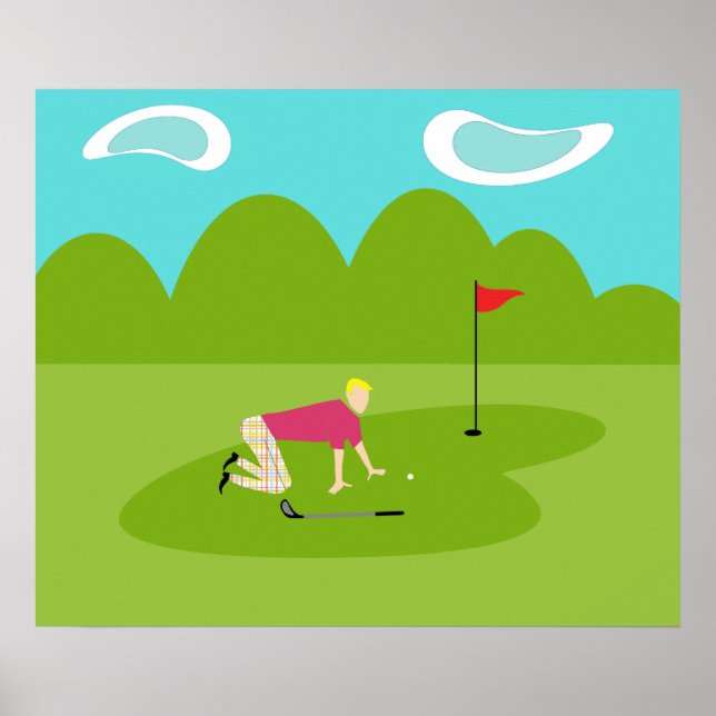 Poster de Golfer Retro (Frente)