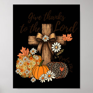 Poster Dê Graças Ao Senhor Abóbora De Outono De Ação De G