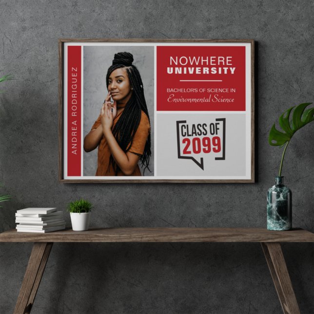 Poster de Graduação de Caixas Vermelhas e Fotos (Criador carregado)