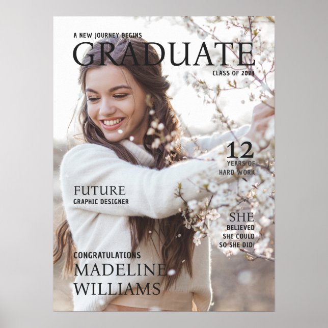 Poster de Graduação de Fotos do Cobrir da Revista (Frente)