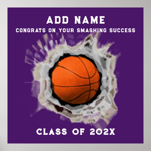 Poster de Graduação de Mais velho de Basquete (Frente)