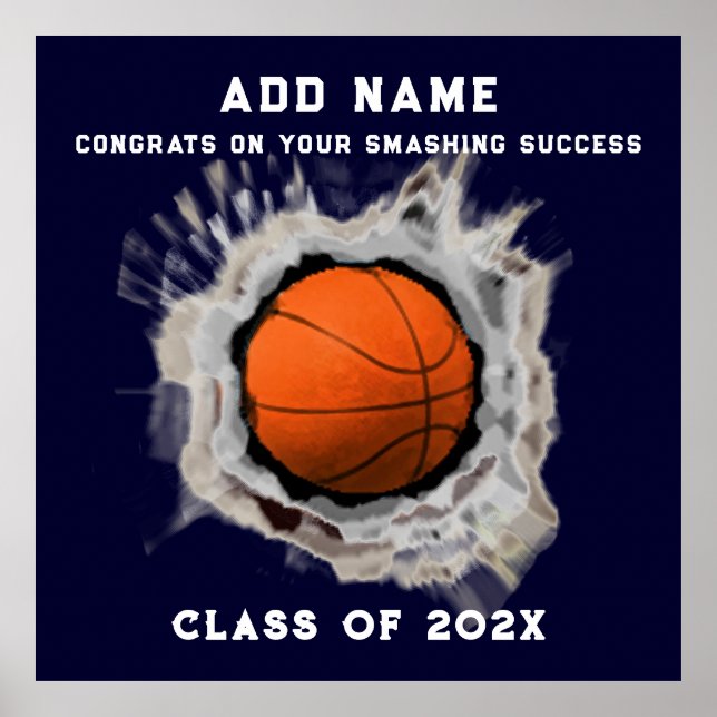 Poster de Graduação de Mais velho de Basquete (Frente)