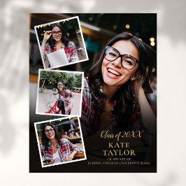 poster de Graduação Dourada de Colagem de Fotos 4