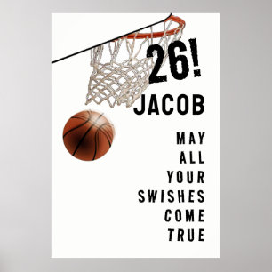 Poster de Graduação Personalizada de Basquete