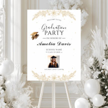 Poster de Graduação sofisticada e Dourada