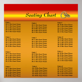 Poster de Gráfico de Assentos de recepção de casam