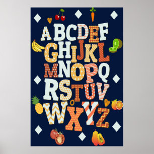 POSTER de gráfico de sala de aula de alfabeto ABCs