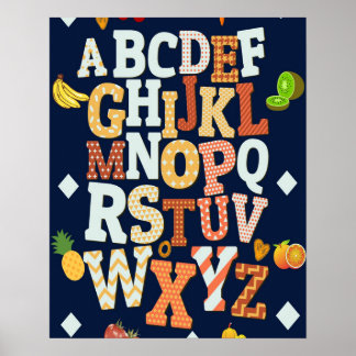 POSTER de gráfico de sala de aula de alfabeto ABCs