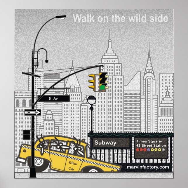 Póster de gran de Marvin en Nueva York. (Frente)