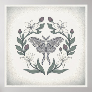 Poster de Grinalda Floral Lírio de Marfim com Mari