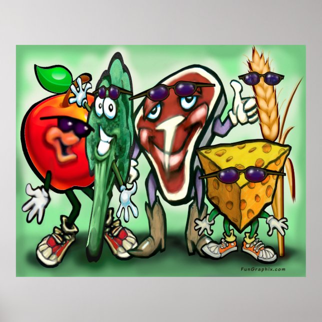 Poster de Grupos de comida (Frente)