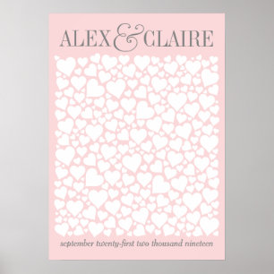 Poster de Guestbook de Coração de Casamento - ESCO