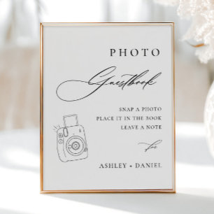 Poster de Guestbook de Foto de Casamento Moderno