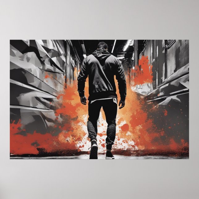 Poster de Gym Residencial de Workout de Abstrato v (Frente)