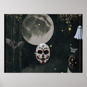 Poster de Halloween assustador - Spooky e escuro