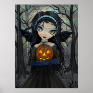 Poster de Halloween de outubro, vampiro gótico