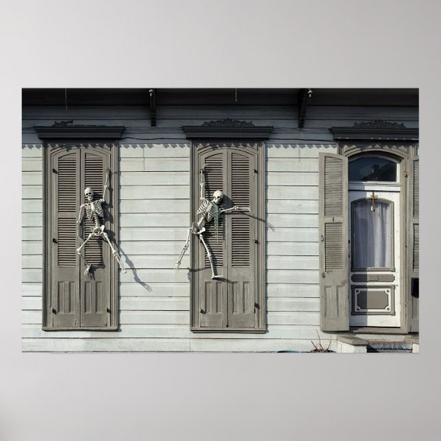 Poster de Halloween House dos Skeletons Dançantes (Frente)