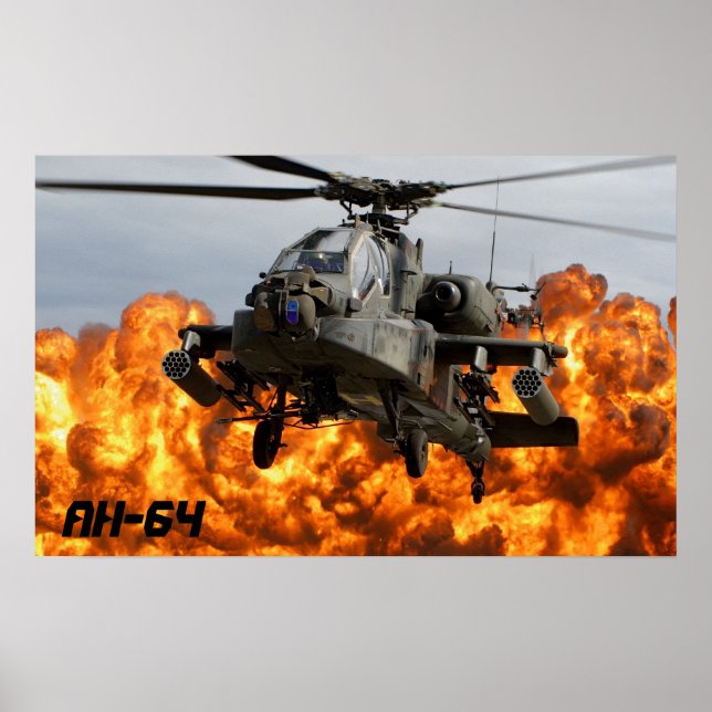 Poster DE HELICÓPTERO AH-64 APACHE (Frente)