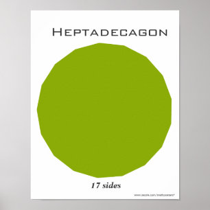 Poster de Heptadecagon do polígono