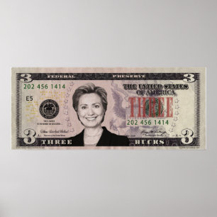 Poster de Hillary Clinton $3 Bill