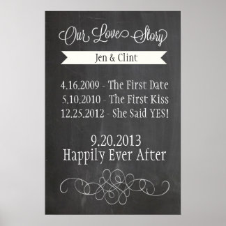 Poster de História de Amor Chalkboard