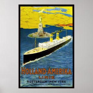 Poster de Holland Amerika do vintage