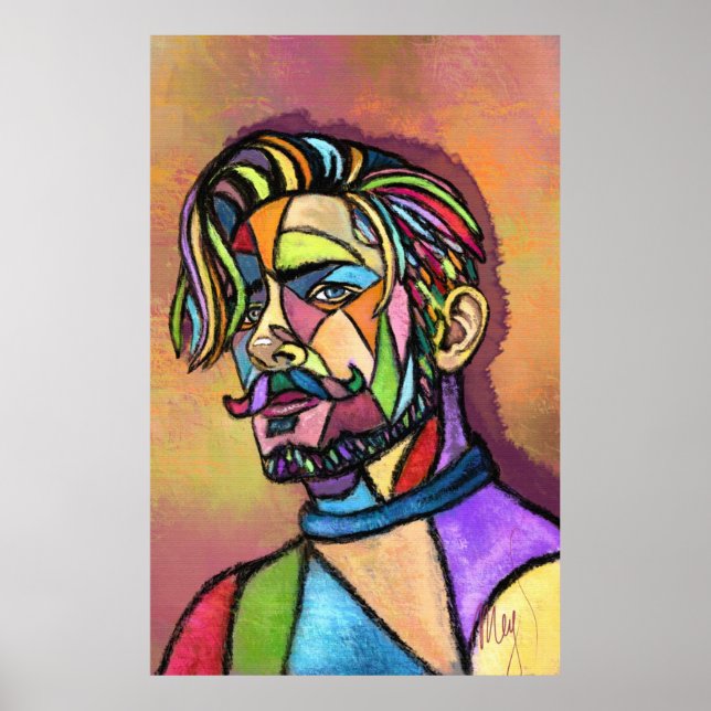Poster de Homem Arte Pintada (Frente)