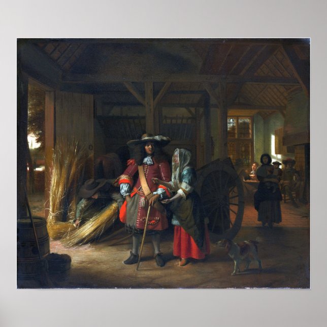 Poster De Hooch - Pagando A Hospedeira (Frente)