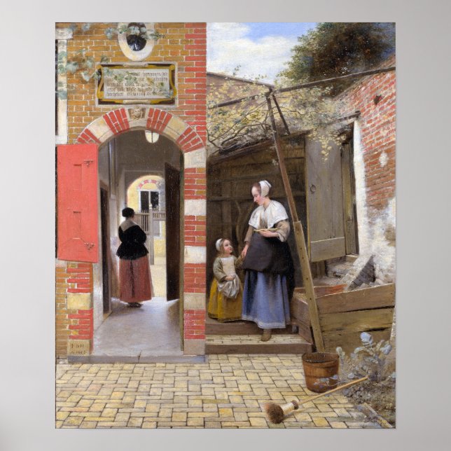 Poster De Hooch - Pátio de uma Casa 1658 (Frente)