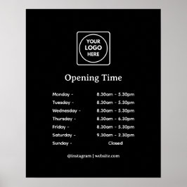 Poster de horas de negócios negras | Abertura da L