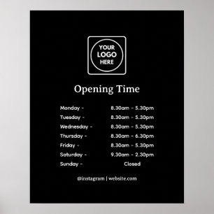 Poster de horas de negócios negras   Abertura da L