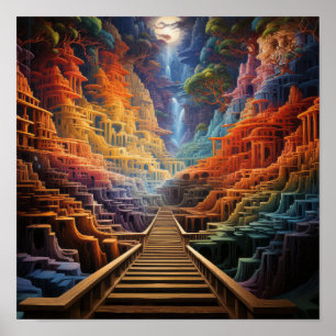 Poster de ilusão de flexão da mente: Cores vibrant