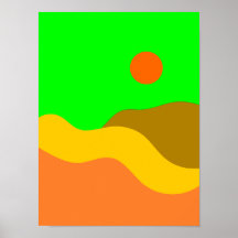 Poster de Ilustração da Paisagem da Montanha Retro