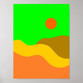 Poster de Ilustração da Paisagem da Montanha Retro