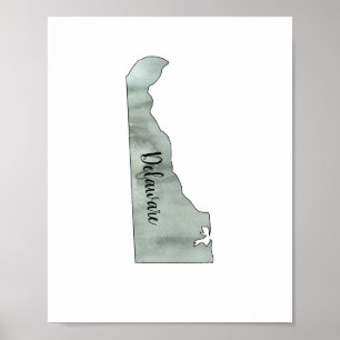 Poster de Ilustração de Estado Delaware