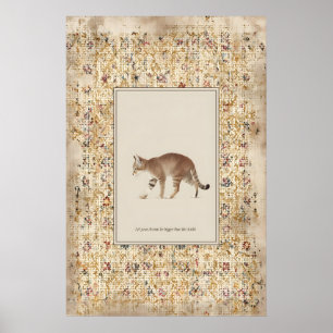 Pôster de Ilustração de Gato Andando, Impressão de