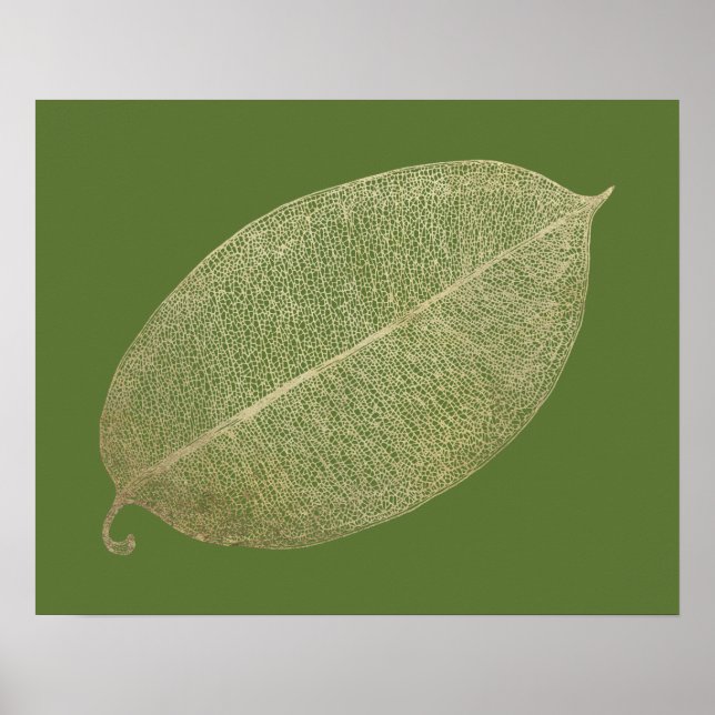 Poster de Ilustração de Grade Folha Dourada (Frente)