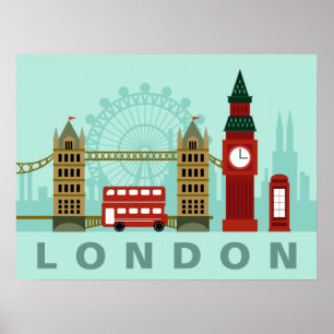 Poster de ilustração de Londres