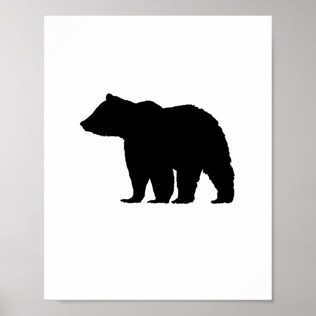 Poster de Ilustração de Urso Negro (Frente)