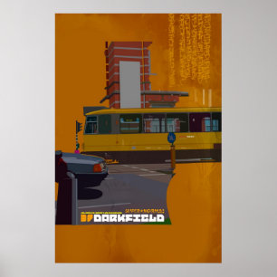 Poster de ilustração do elétrico de darkfield