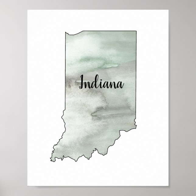 Poster de Ilustração do Estado de Indiana (Frente)