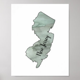 Poster de Ilustração do Estado de Nova Jersey